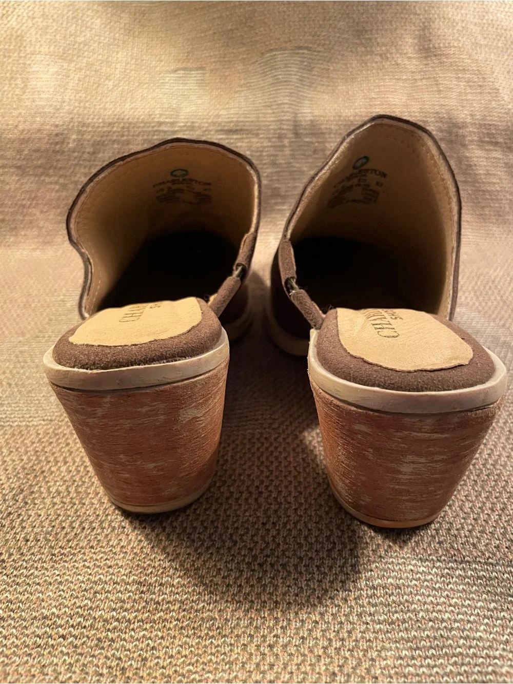 Charleston Shoe Co. Tahoe Mules Olive Suede - Picture 4 of 4